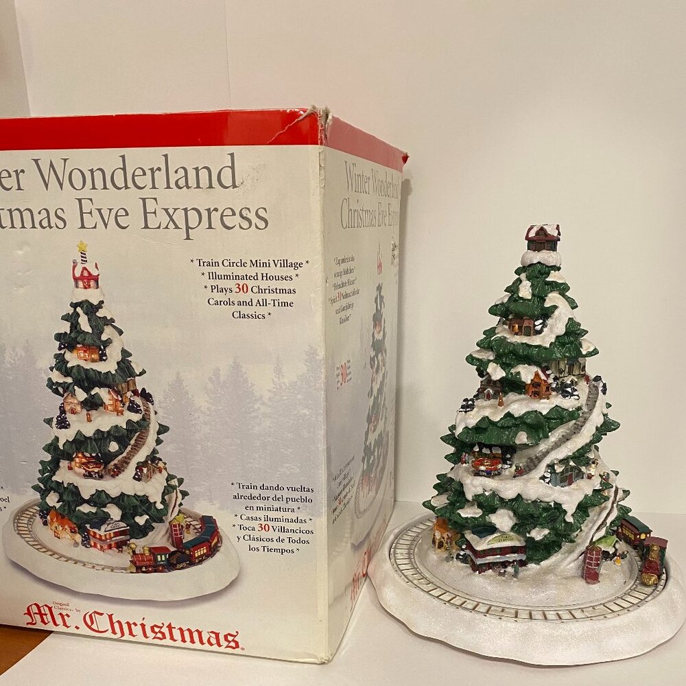 Christmas Winter Wonderland Express Tree With Moving Train